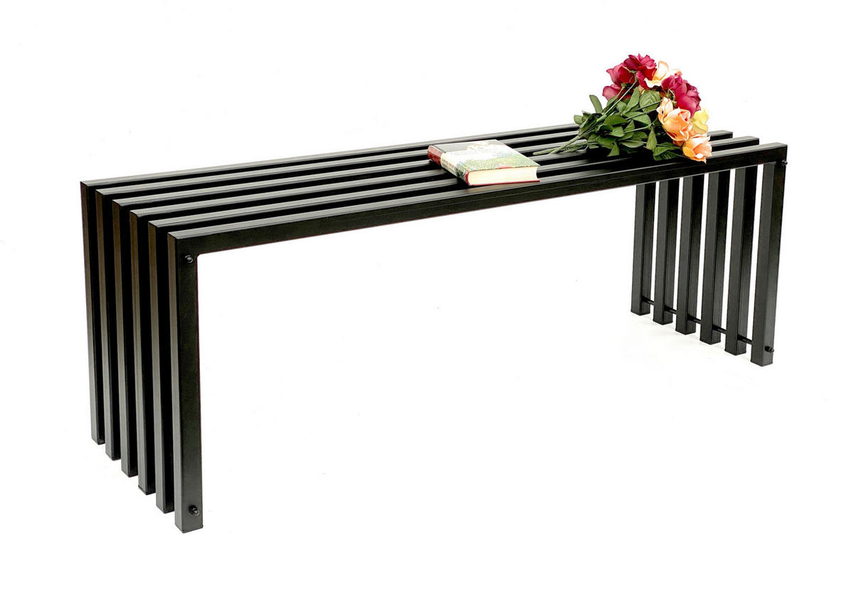 GARTENBANK Ela Metall Schwarz 120 cm 96205 - Schwarz, Metall (117/43.5/36cm) - DanDiBo