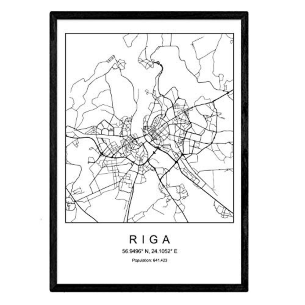 POSTER Riga Skandinavischer Stil A3 Rahmenlos - Klar, Papier (29.7/5/42cm) - Nacnic