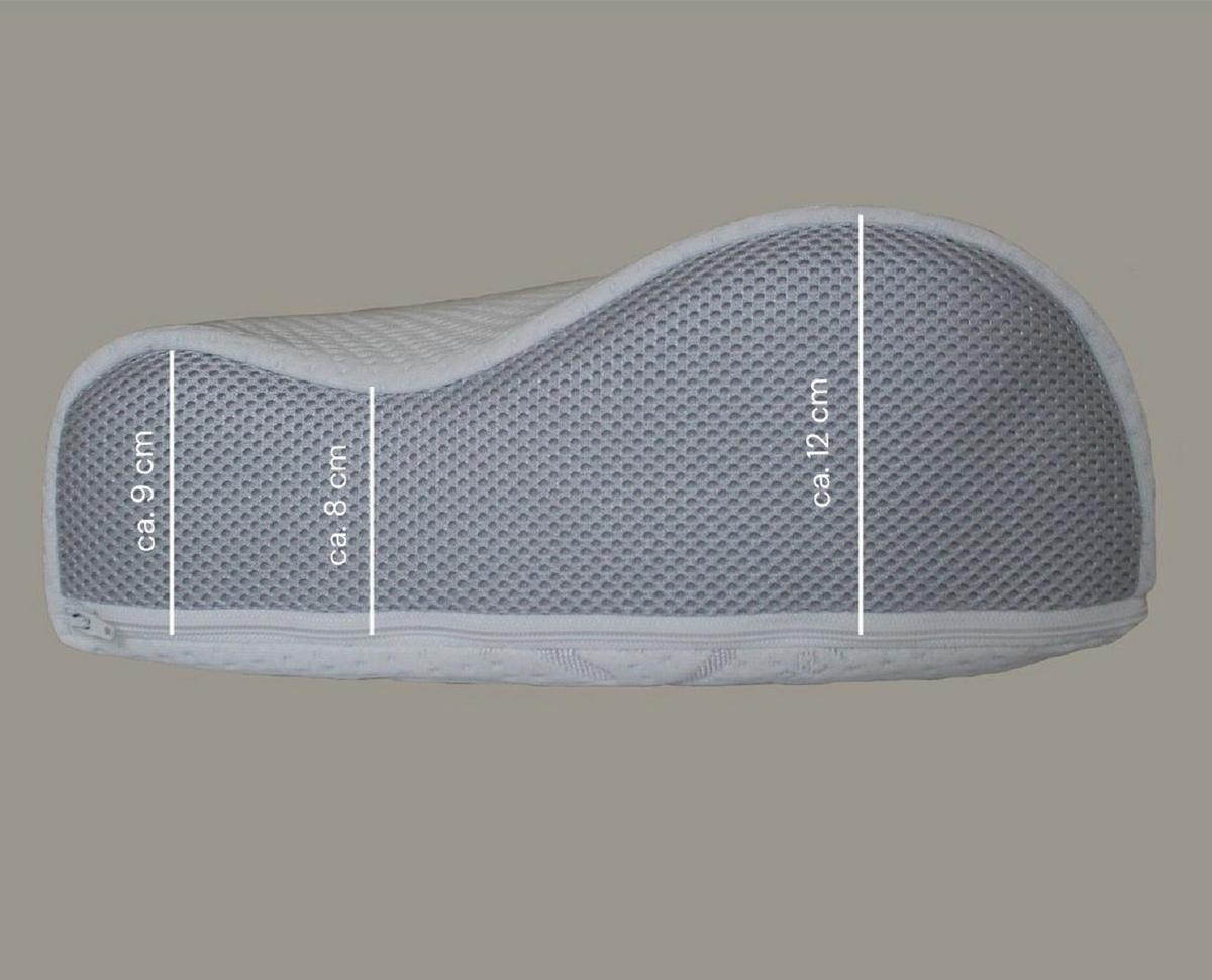NACKENSTÜTZKISSEN Beasleep V gelochter Viscoschaum - Weiß, Textil (34/61cm) - Bonvionn