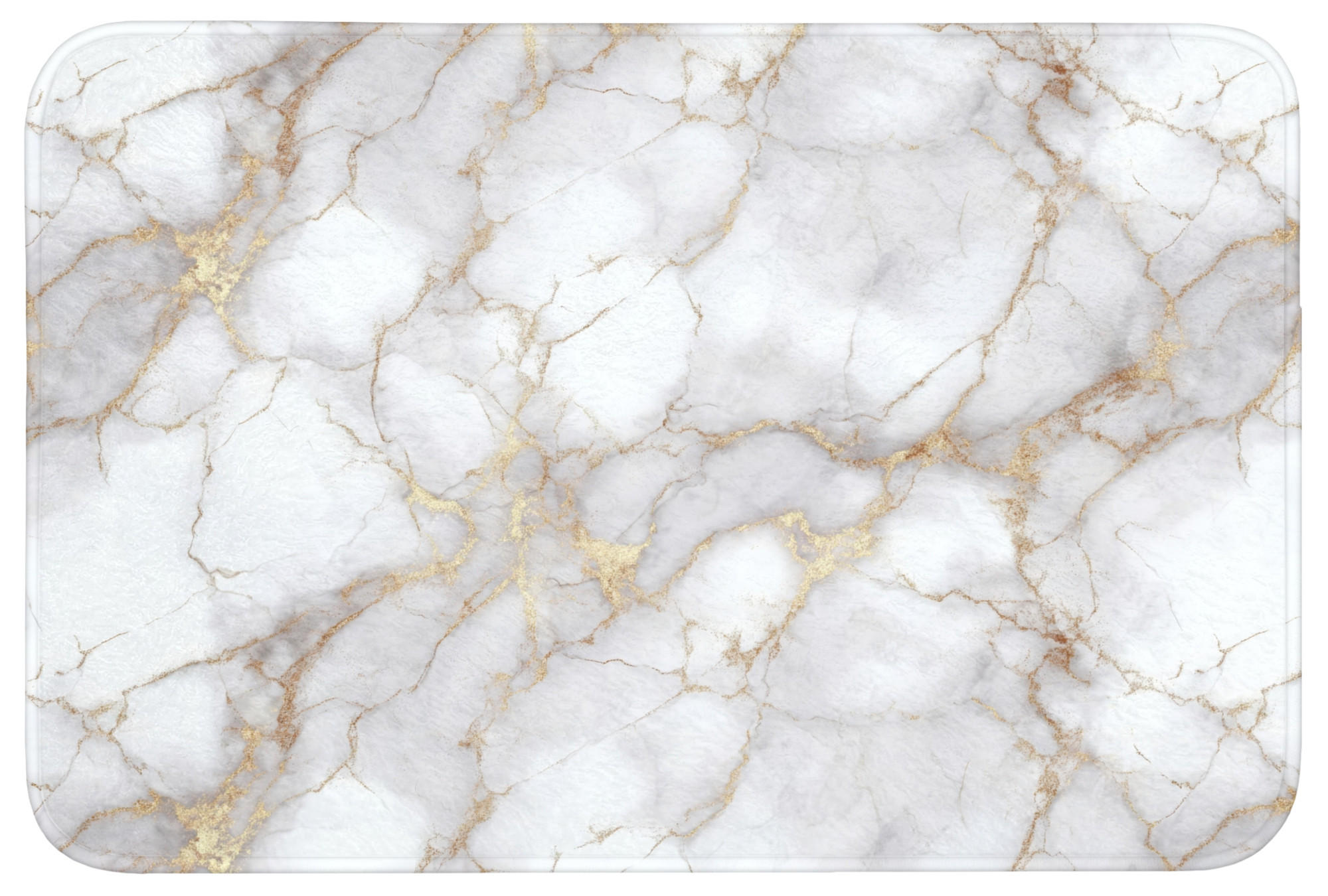 KÚPEĽŇOVÁ PREDLOŽKA Biela - zlatá - mramorová - sivá 90x60 cm - biela, textil/plast (90/60cm) - OnlyWow