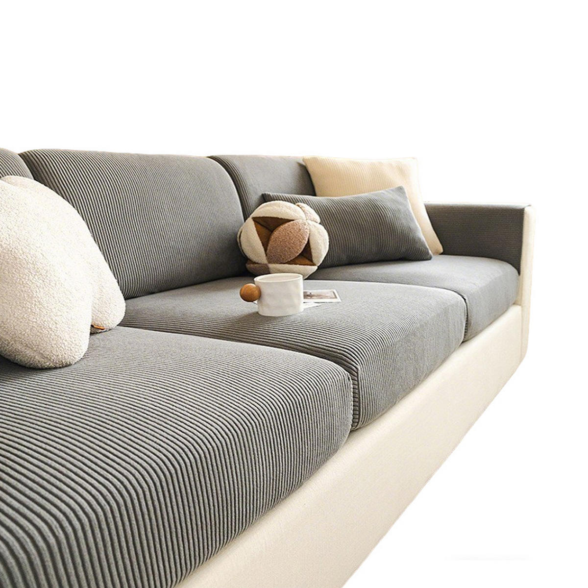 SOFABEZUG Hohe Elastizität, Rutschfeste, Grau 1 Stück - Grau, Textil (85/135cm) - Kaket