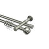 RUNDROHR-INNENLAUF-GARDINENSTANGEN-SET Prestige Luino 260 cm (geteilt in 2 x 130 cm), 2-läufig, 20 mm Ø Edelstahl-Optik - Edelstahlfarben, Metall (260cm) - INTERDECO