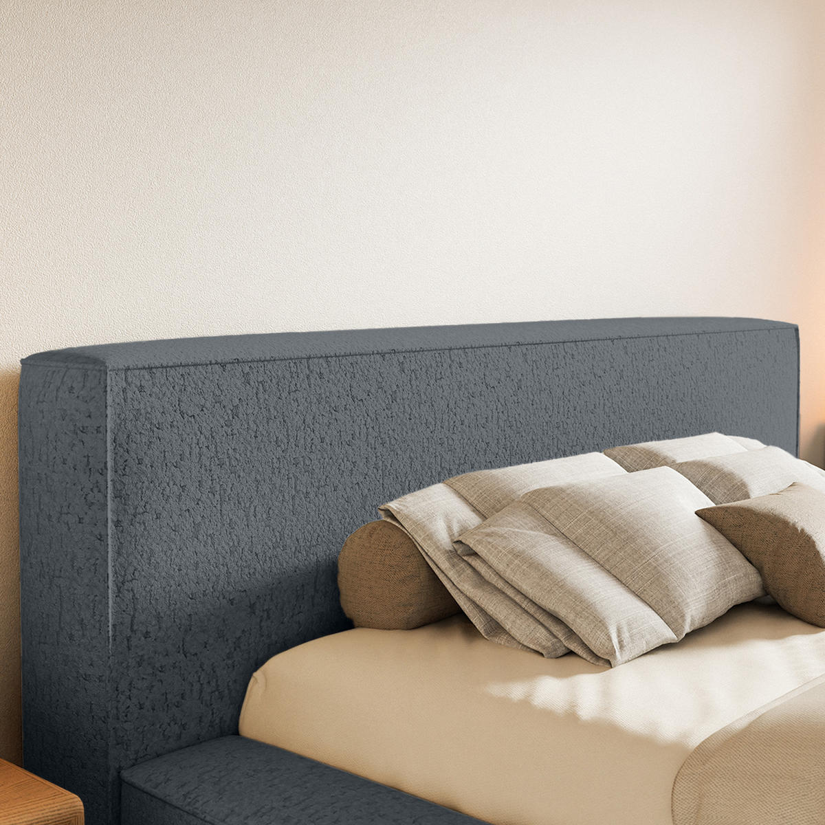 POLSTERBETT Mummo Premium 160x200 cm, Dunkelgrau - Dunkelgrau, Textil (200/160cm) - Fedve