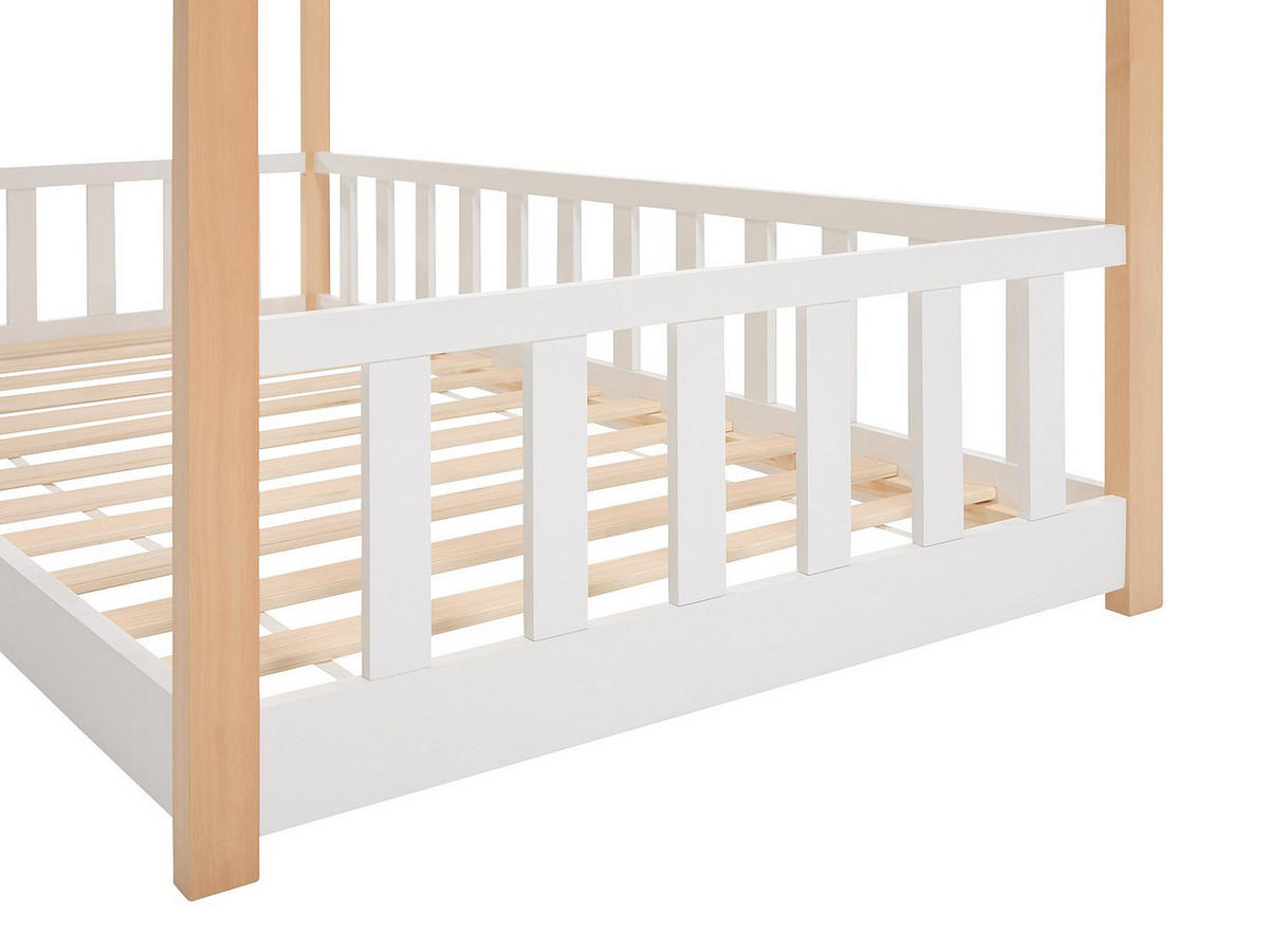 HAUSBETT - 1 Person - holz - naturfarben hell, weiß Martevi - Naturfarben/Weiß, Holz (90/190cm) - Vente-Unique
