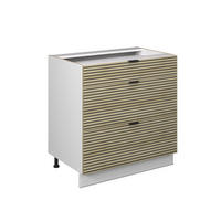 KÜCHENUNTERSCHRANK Fame-Line Eiche Paneel 80 cm mit 3 Schubladen, ohne Arbeitsplatte - Hellbraun/Eichefarben, Holzwerkstoff (80/82/51.6cm) - Vicco