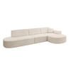 ECKSOFA Ottomane Rechts MARI-L2 - 317x163x73,5 cm Beige Cord - Beige/Schwarz, Holzwerkstoff/Kunststoff (317/163cm) - ALTDECOR