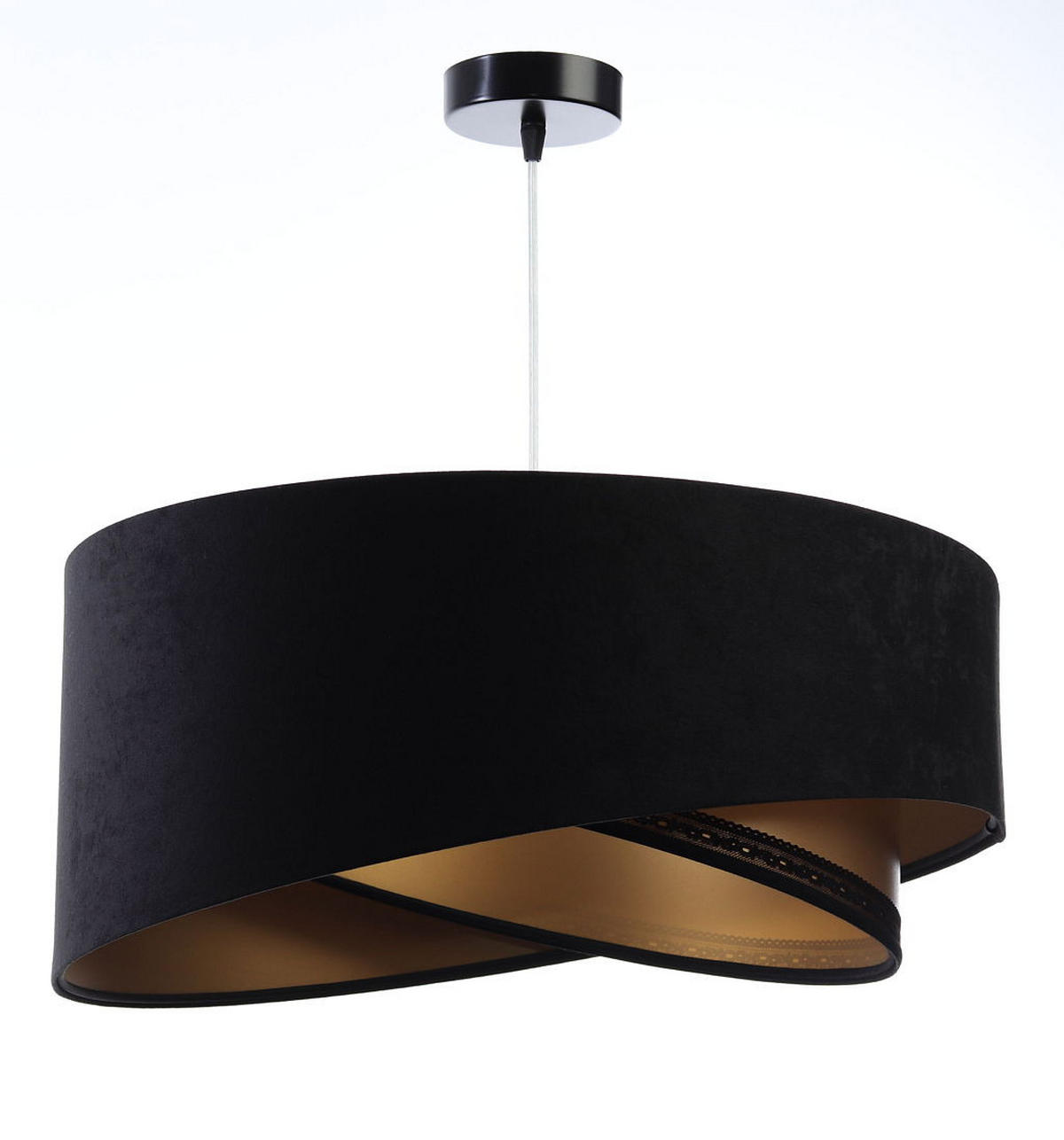 HÄNGELEUCHTE Gold 50/23 cm - Goldfarben/Schwarz, Kunststoff (50/1.3/23cm) - ONZENO