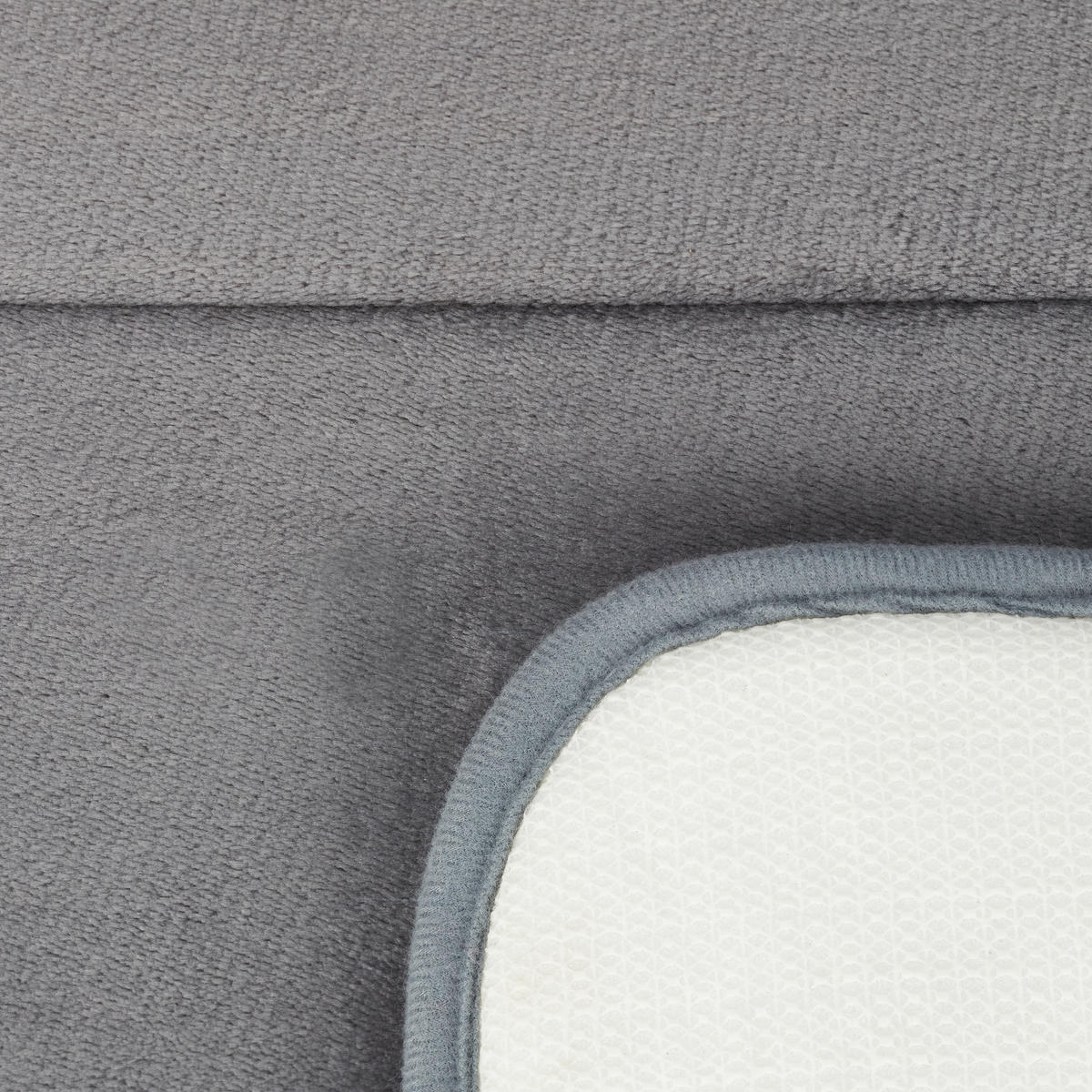 BADEMATTE Memoryschaum - Grau, Kunststoff/Textil (49/114cm) - Relaxdays