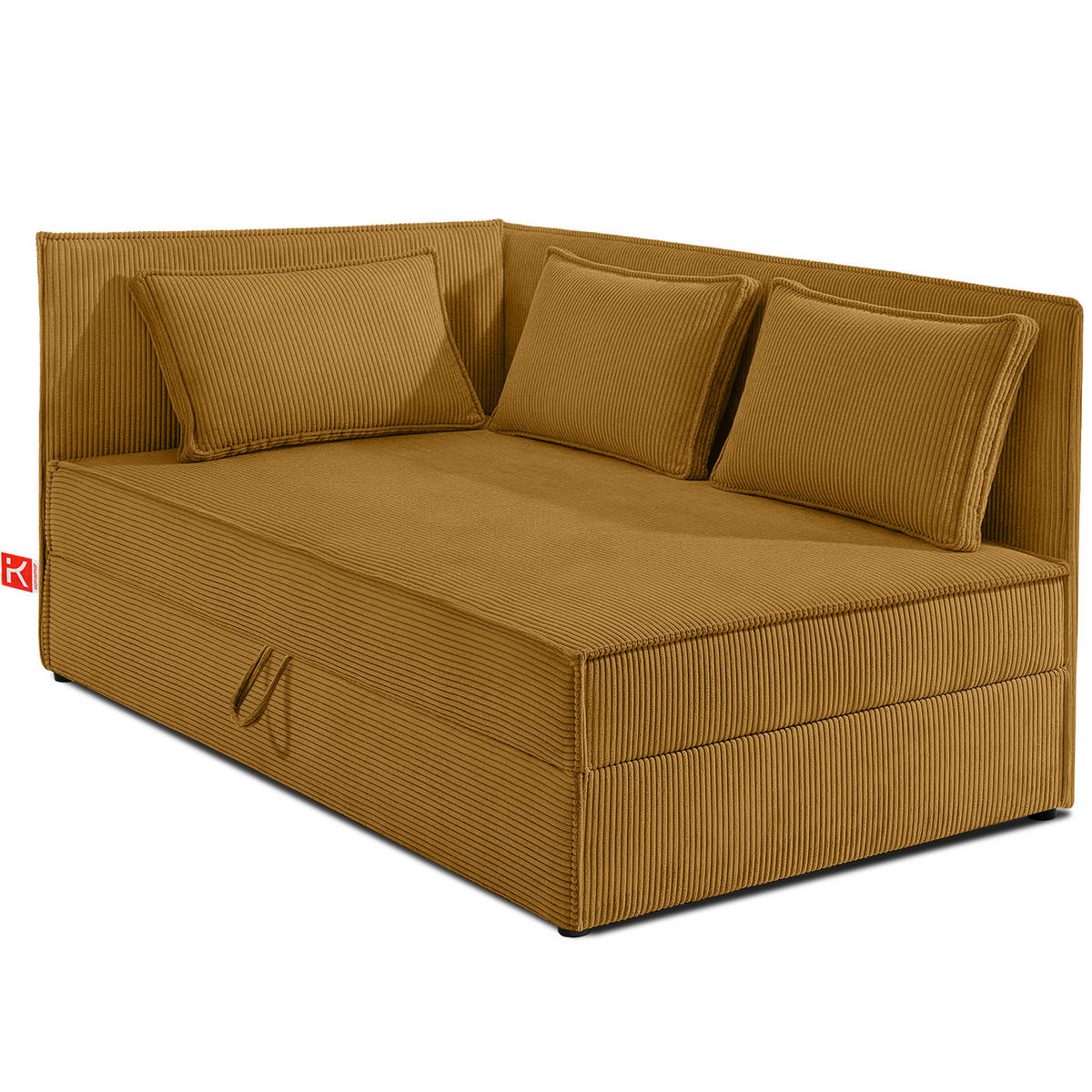 JUGENDBETT ROTI Einzelbett mit Bettkasten, 90x200cm, Bett mit Bonellmatratze, mit Rückenlehne - Gelb/Schwarz, Holz/Holzwerkstoff (92/200cm) - KONSIMO®