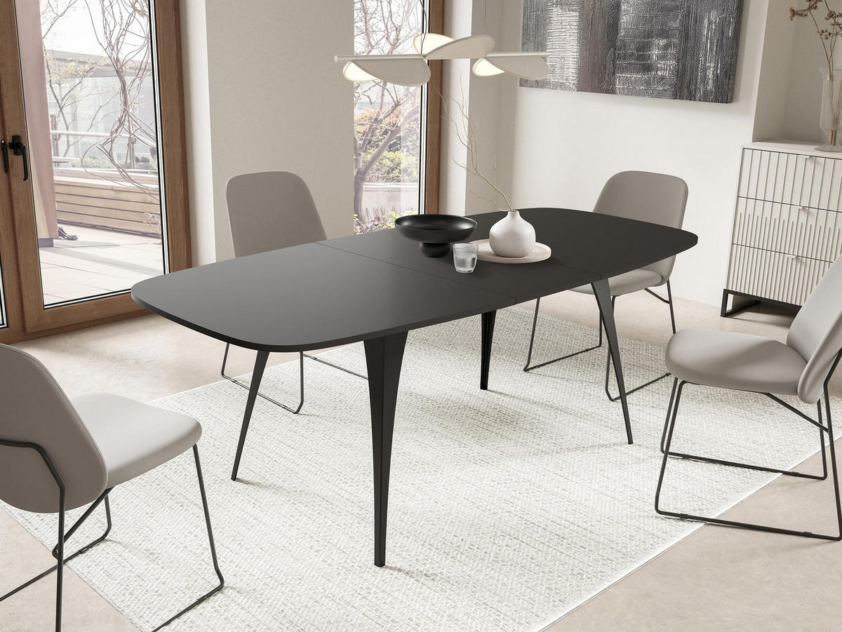 ESSTISCH Aura 160 - Multicolor/Schwarz, Holzwerkstoff/Metall (90/160/76cm) - MIRJAN24