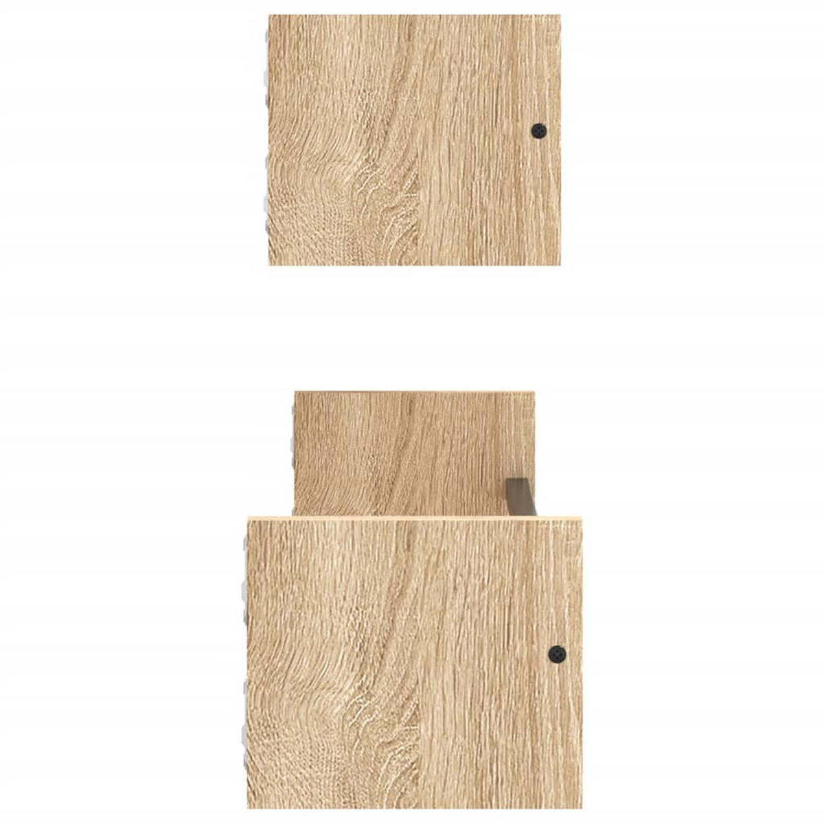WANDREGALE Mit Stangen 2er Set Sonoma-Eiche 60/16/14 Cm - Braun, Holzwerkstoff (60/14/16cm) - vidaXL