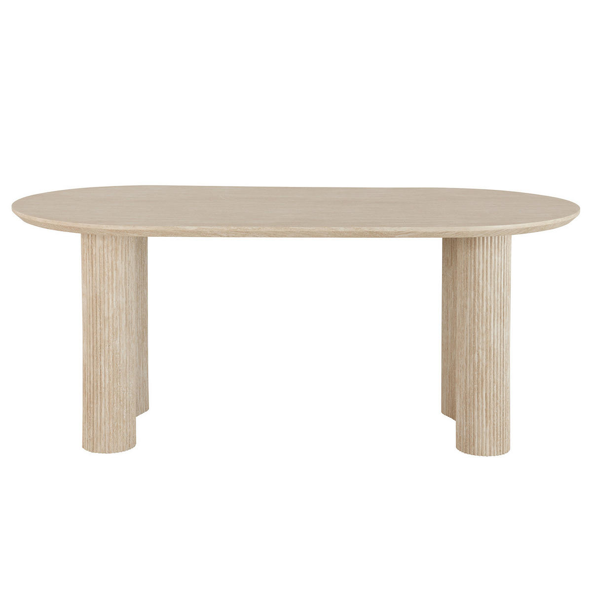 ESSTISCH - oval, Travertin Stein Dekor - Beige, Holzwerkstoff (90/180/75cm) - home24