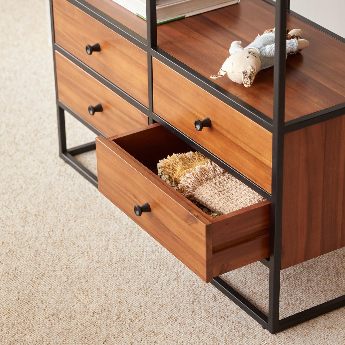 KINDER-REGAL Agra Natur aus Akazie - Naturfarben, Holz (88/175/35cm) - Tikamoon