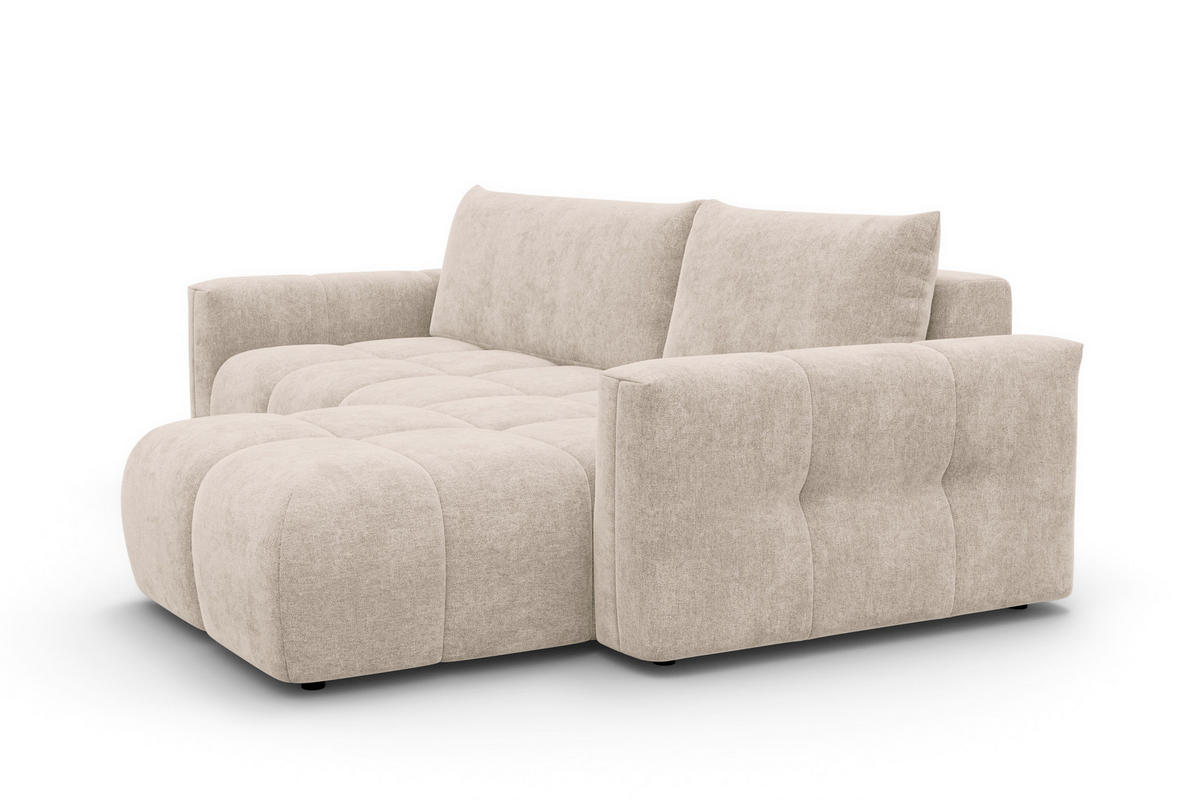 ECKSOFA VERONA 4-Sitzer rechts, Beige - Beige/Schwarz, Holz/Textil (266/173cm) - Courtois Laville