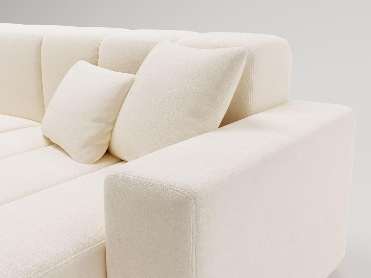 ECKSOFA Nork Creme Links - Creme, Holz/Textil (180/265cm) - Graingold