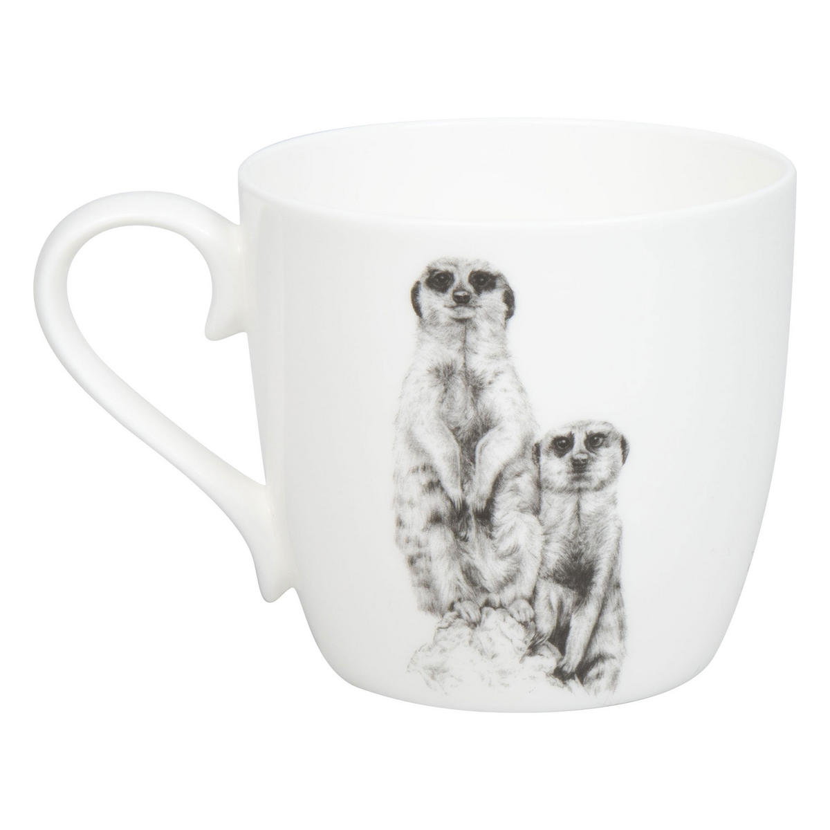 KAFFEEBECHER Amazing Animals - Erdmännchen - Naturfarben, Keramik (0.43L) - Könitz