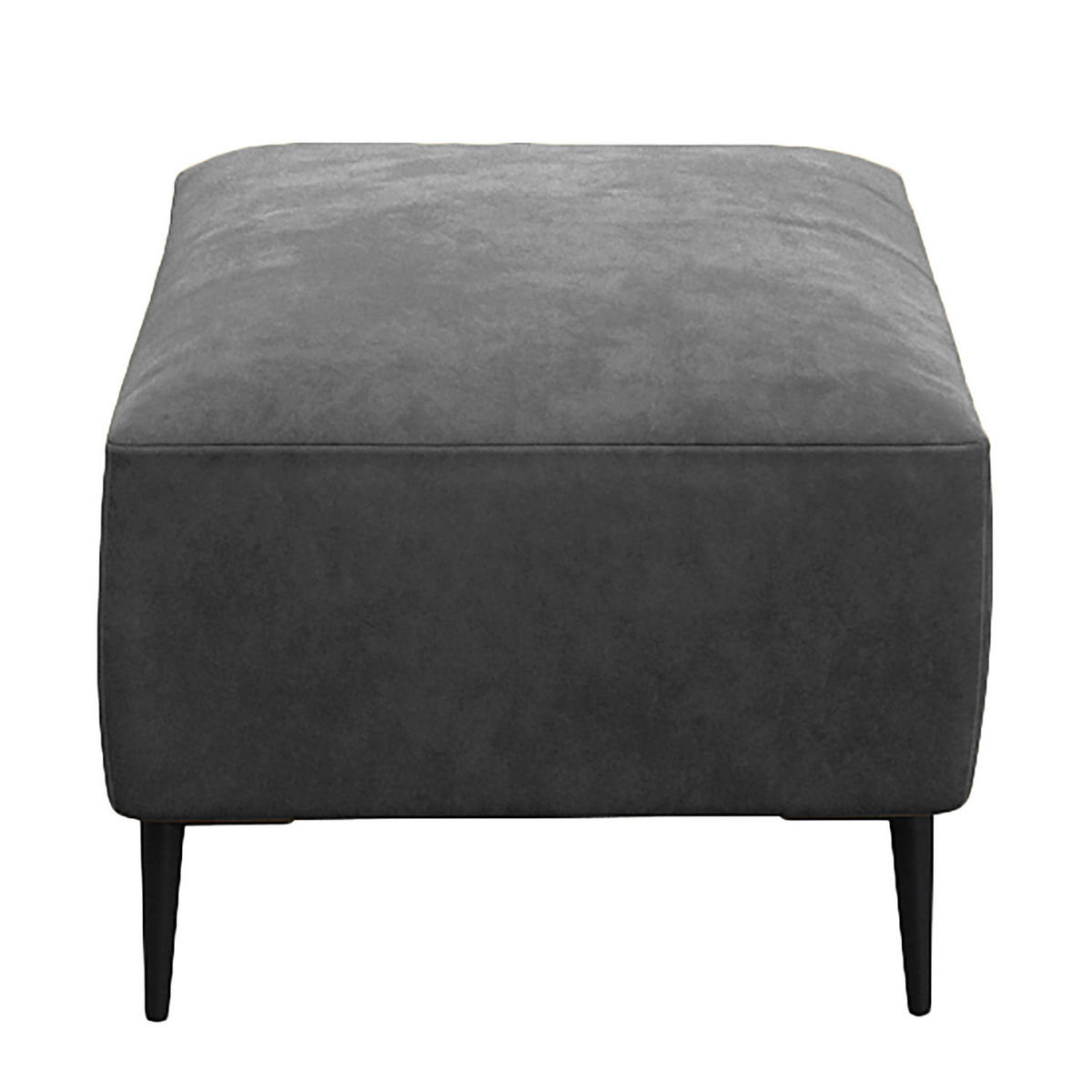 POLSTERHOCKER - Schwarz/Grau, Textil/Metall (90/45/60cm) - home24