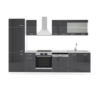 PENTRY R-Line Antracit högblank/vit 300 cm , AP Marble - Vit/Svart högglans, Träbaserade material (300/206.8/60cm) - Vicco