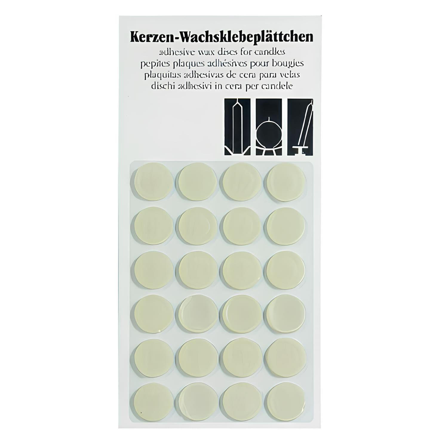 HAFTPLÄTTCHEN, WACHSKLEBEPLÄTTCHEN elfenbein, 2 Stück - Gelb, Paraffin (2.5/0.1/0.1cm) - Kopschitz Kerzen