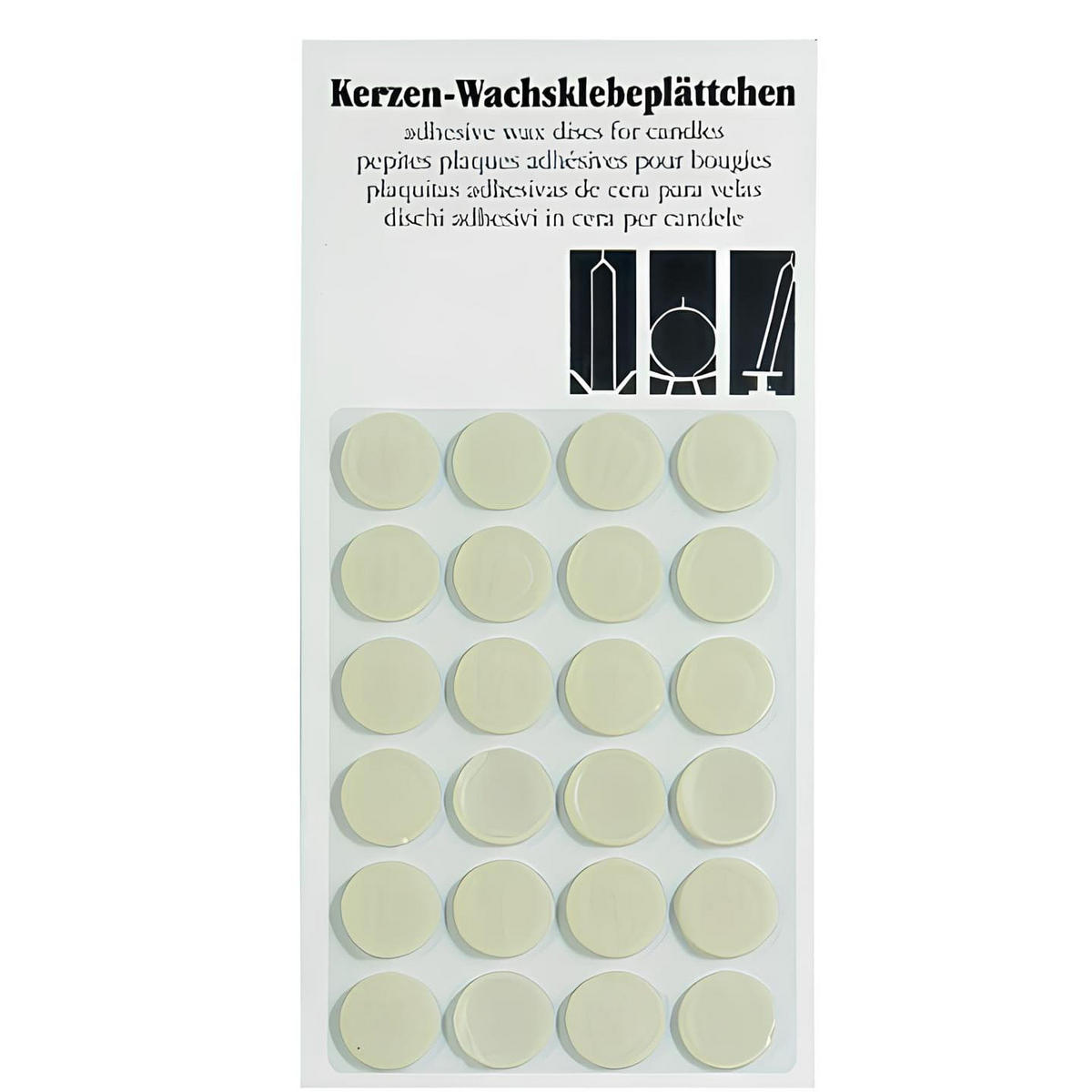 HAFTPLÄTTCHEN, WACHSKLEBEPLÄTTCHEN elfenbein, 2 Stück - Gelb, Paraffin (2.5/0.1/0.1cm) - Kopschitz Kerzen