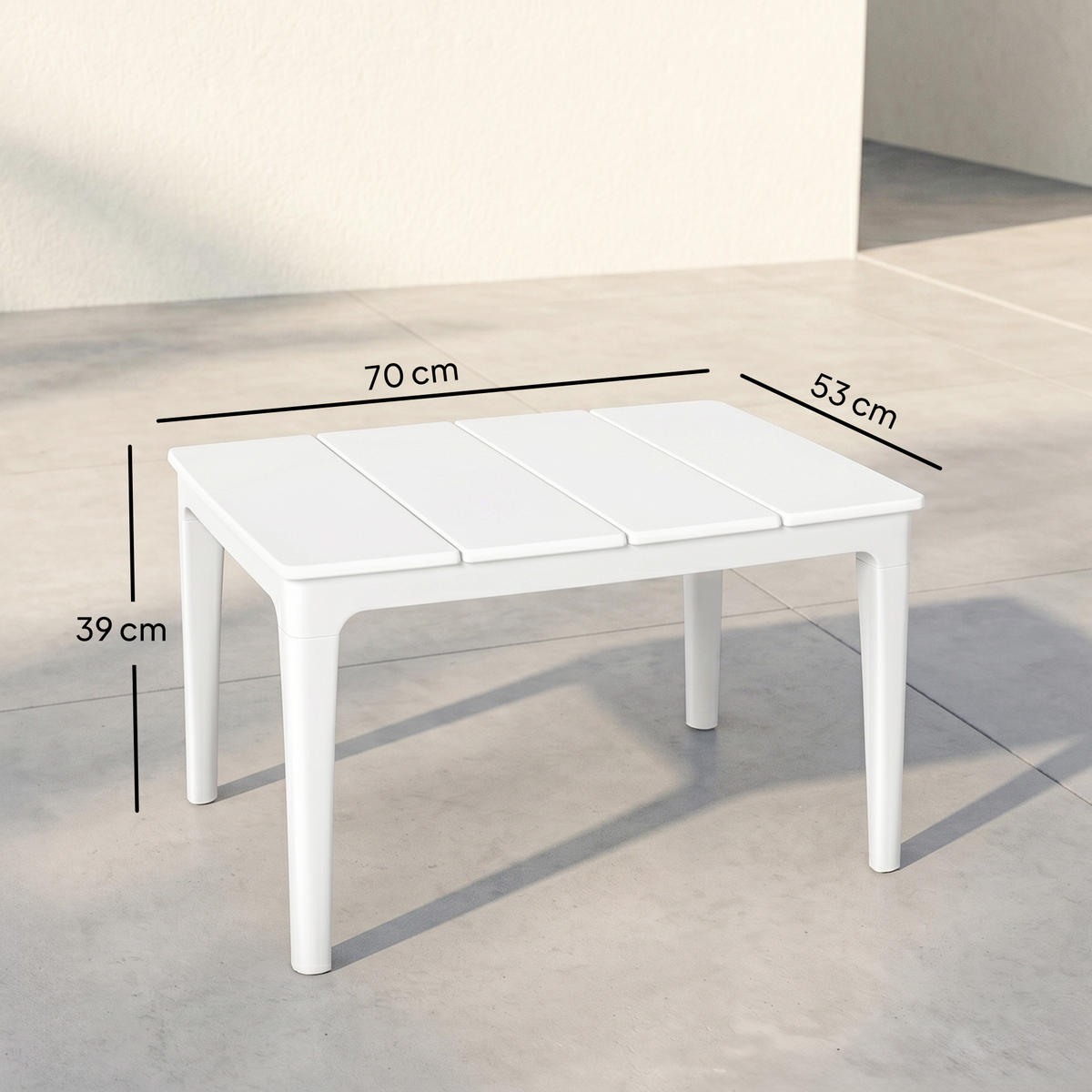 GARTENTISCH,CREMEWEISS,1 Stück - Weiß, Kunststoff (70/53/39cm) - GiPP