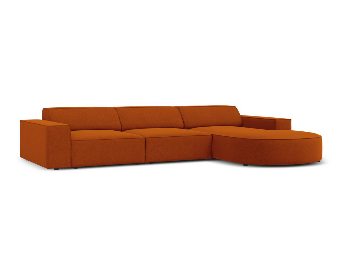 ECKSOFA rechts Jodie aus strukturiertem Stoff terrakotta 4 Sitzplätze - Terracotta, Textil (166/284cm) - Micadoni