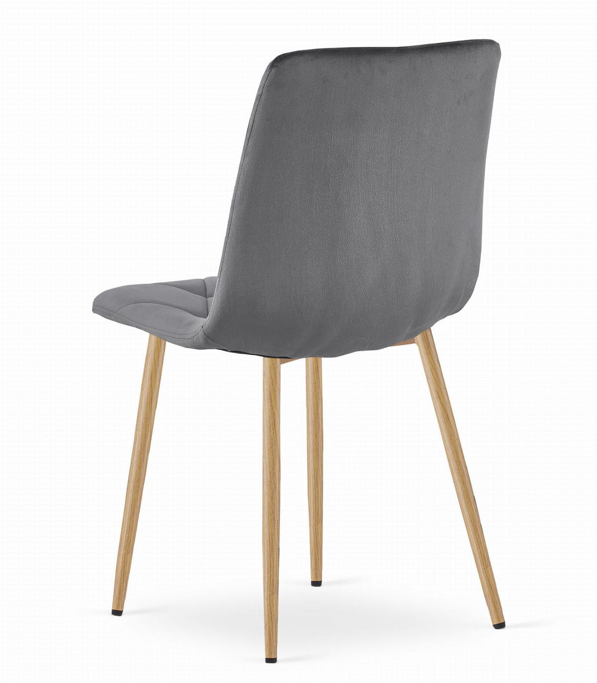 STUHL BOSA 6-er Set, Grau, Metallbeine in Holzfarbe - Hellgrau, Textil/Metall (58/87/57cm) - Komodee