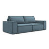 3-SITZER SOFA mit Schlaffunktion Strukturstoff Stoff Blau - Blau/Schwarz, Kunststoff/Textil (255/85/105cm) - Makamii