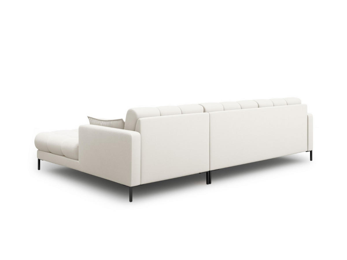 ECKSOFA rechts Mamaia aus strukturiertem Stoff leichtes beige 5 Sitzplätze - Creme, Textil (185/293cm) - Micadoni