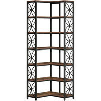 BÜCHERREGAL L-förmig 7-stöckig Rustikales Braun & Schwarz 200 cm - Braun, Metall (60/200/60cm)
