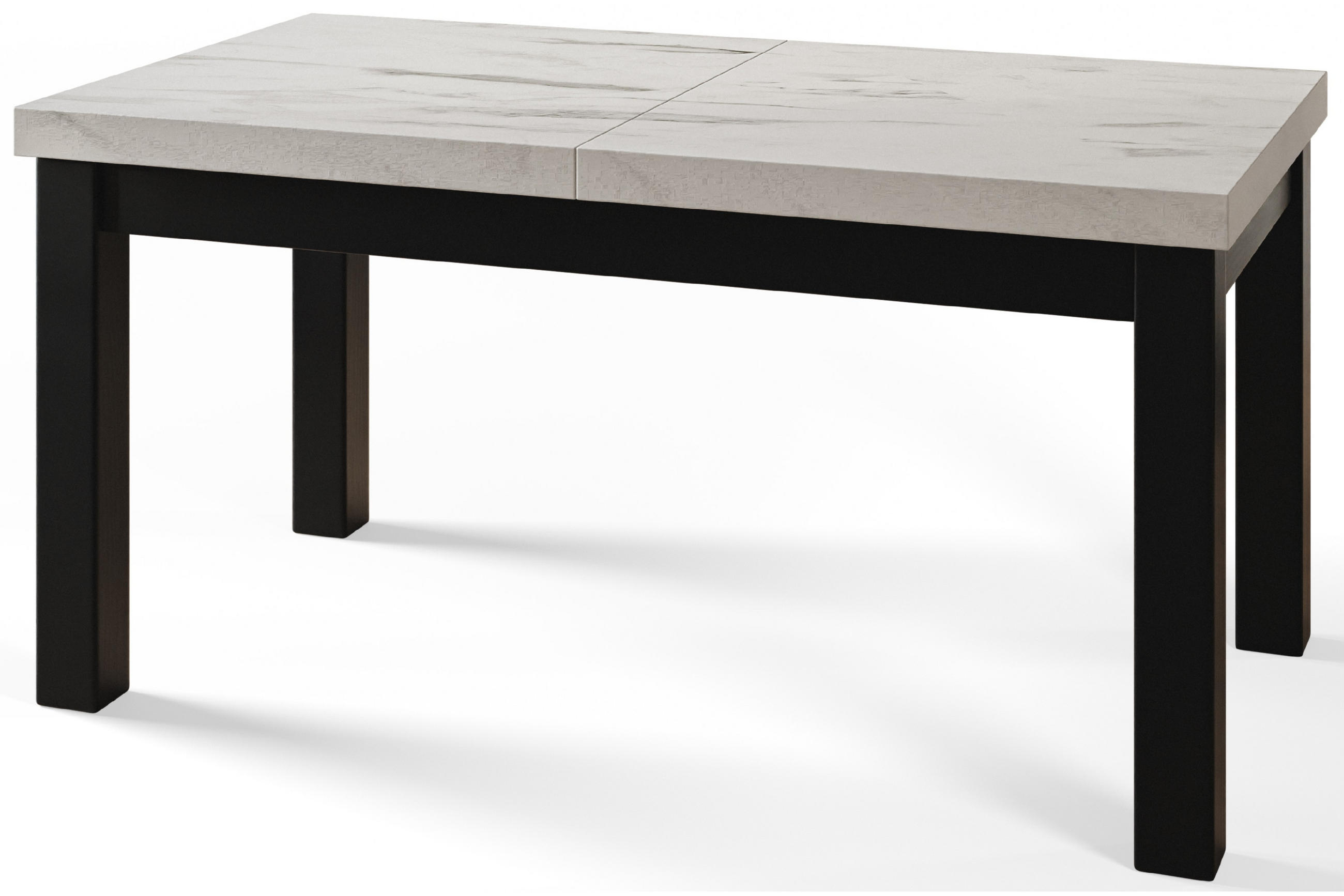ESSZIMMERTISCH CLASSIC, ausziehbarer Tisch 120-160X80X78 cm, Farbe: MARMUR, mit Holzbeinen in Farbe Schwarz - Hellgrau/Schwarz, Holzwerkstoff (120/80/78cm) - Alpi-Möbel