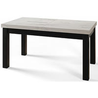 ESSZIMMERTISCH CLASSIC, ausziehbarer Tisch 120-160X80X78 cm, Farbe: MARMUR, mit Holzbeinen in Farbe Schwarz - Hellgrau/Schwarz, Holzwerkstoff (120/80/78cm) - Alpi-Möbel