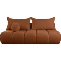 SCHLAFSOFA Milla mit Bettkasten, Terracotta Braun 205/97/85 cm - Terracotta, Textil/Metall (205/97/85cm) - WFL GROUP
