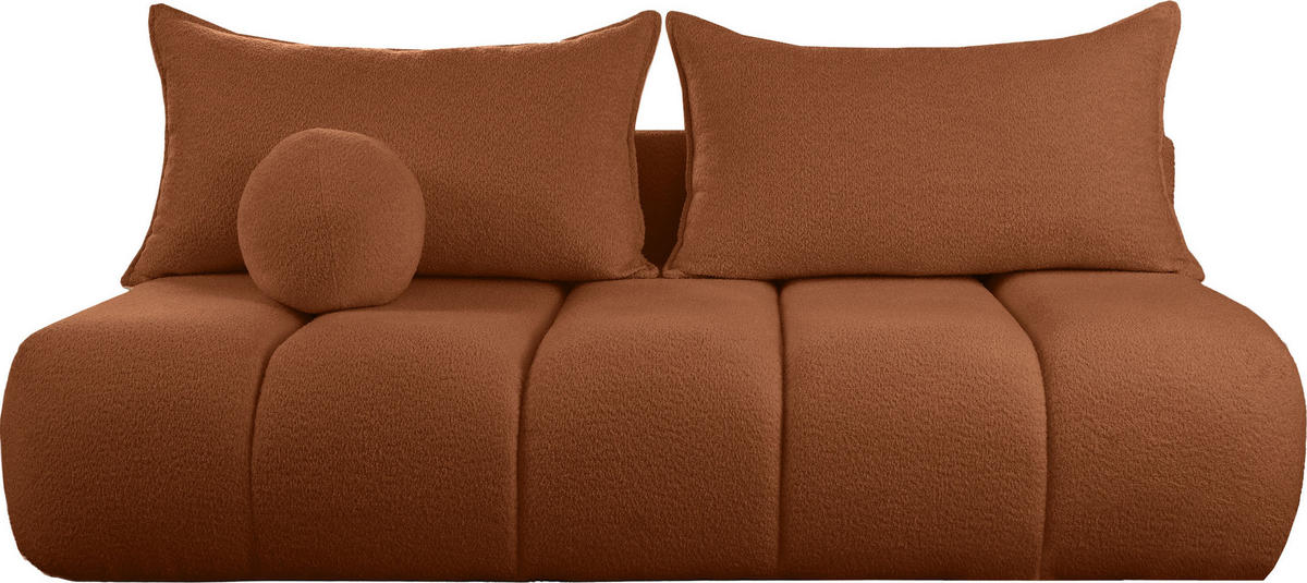 SCHLAFSOFA Milla mit Bettkasten, Terracotta Braun 205/97/85 cm - Terracotta, Textil/Metall (205/97/85cm) - WFL GROUP