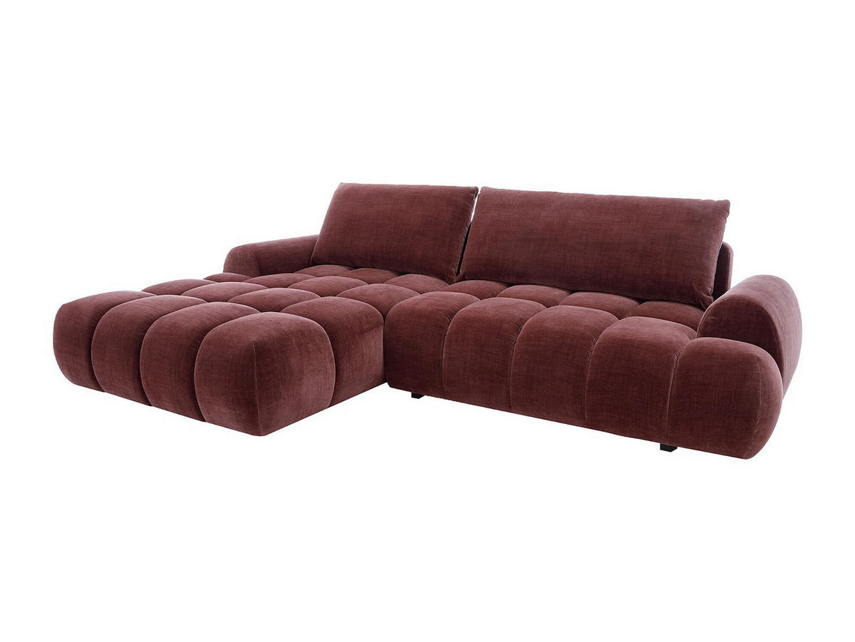 SCHLAFSOFA - 5 Personen - samt - bordeaux Farneta - Bordeaux, Kunststoff/Textil (280/86/177cm) - Vente-Unique