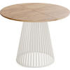 ESSTISCH Naro rund ausziehbar mit Lamellen-Metallgestell in Beige Kaschmir, Braun 120-200/120/76 cm - Kaschmir/Eiche Wotan, Holzwerkstoff/Metall (120/120/76cm) - WFL GROUP