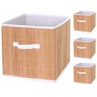 SKLÁDACÍ box hnědý, sada 4 ks - hnědá, dřevo (32/32cm) - MCW
