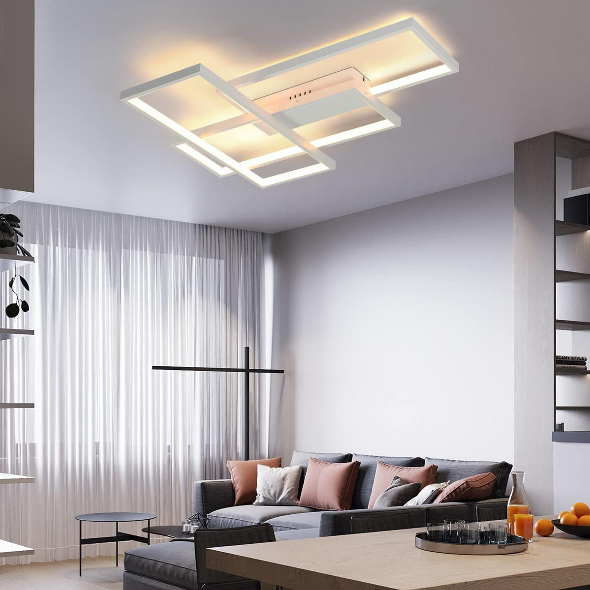 LED-DECKENLEUCHTE Zeno 65/47/7.5 cm - Weiß, Metall (65/47/7.5cm) - Nettlife