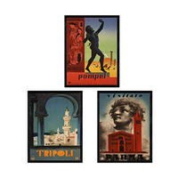 POSTER Set Mit 3 Weinleseblätter Italien A3 Rahmenlos - Klar, Papier (29.7/5/42cm) - Nacnic