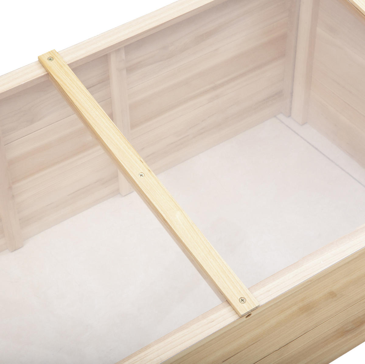 GEWÄCHSHAUS 100/35/50 cm Natur aus Holz mit schrägem Dach - Naturfarben, Holz (50/35/100cm) - OKMYHOME