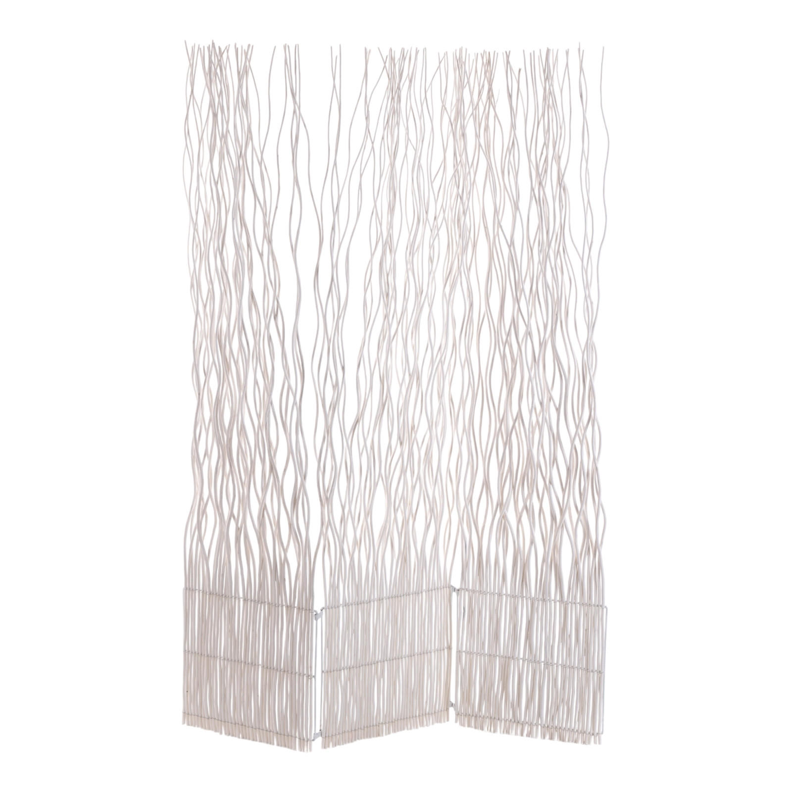 PARAVENT Wave 3 Weidenzweige weiß - Weiß, Naturmaterialien (120/170/6cm) - DESIGN DELIGHTS