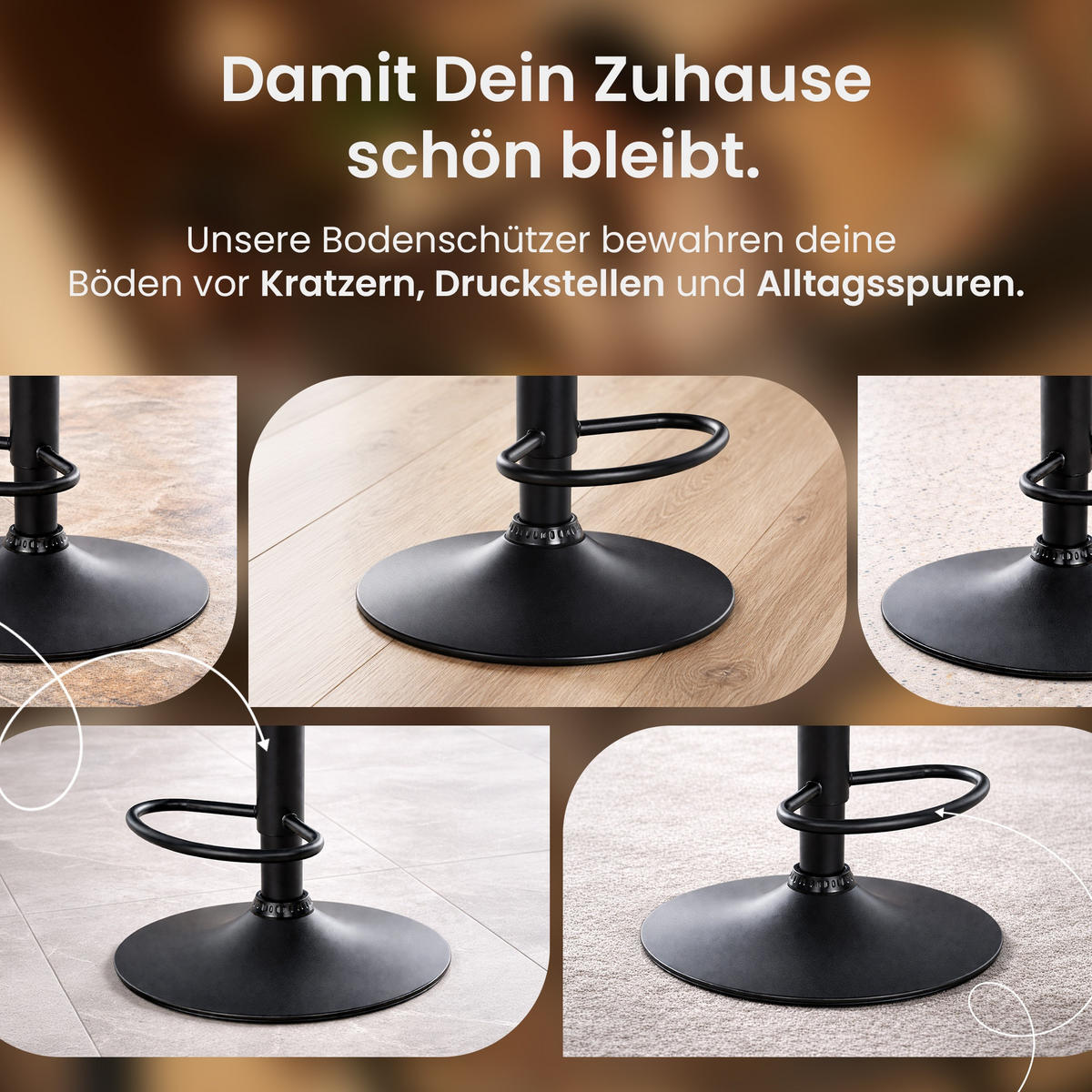 BARHOCKER Lederlook Braun - Schwarz/Braun, Textil/Metall (47/85/48cm) - CLP