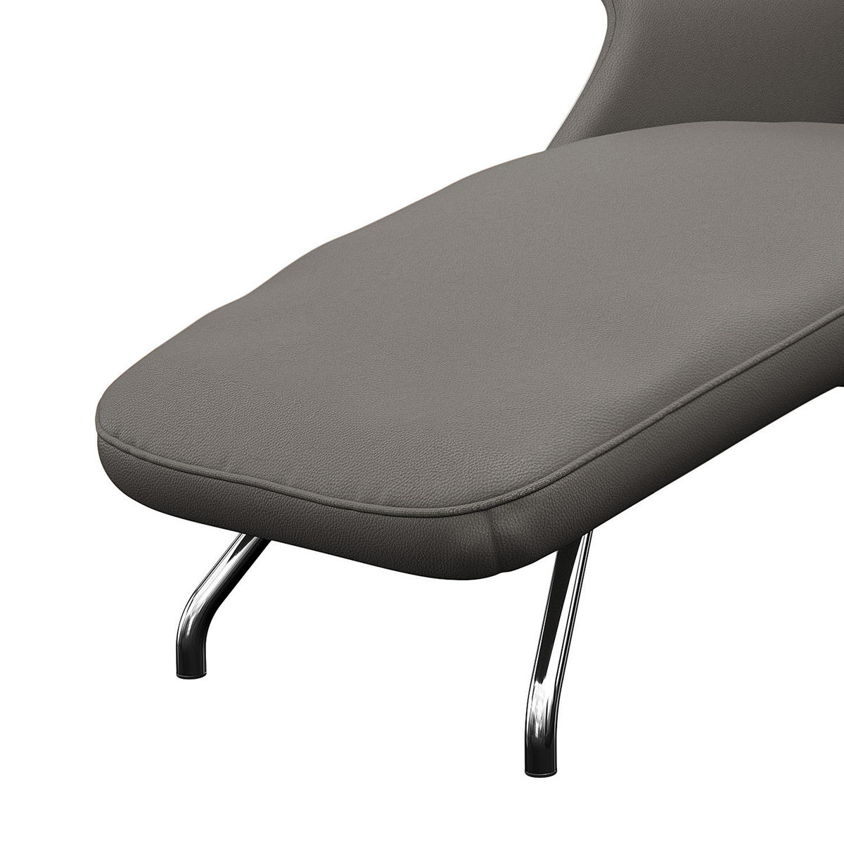RELAXLIEGE - Echtleder - Chromfarben/Grau, Leder/Metall (83/103/147cm) - home24