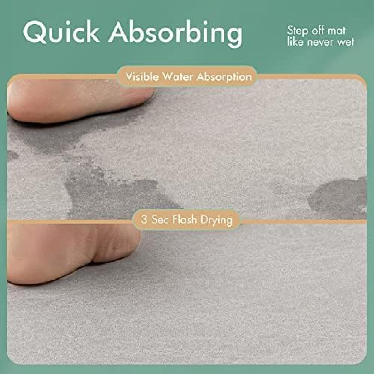 BATH MAT 50 x 80 cm Diatomeenerde schnell trocknend grau - Grau, Kunststoff (50/80cm)