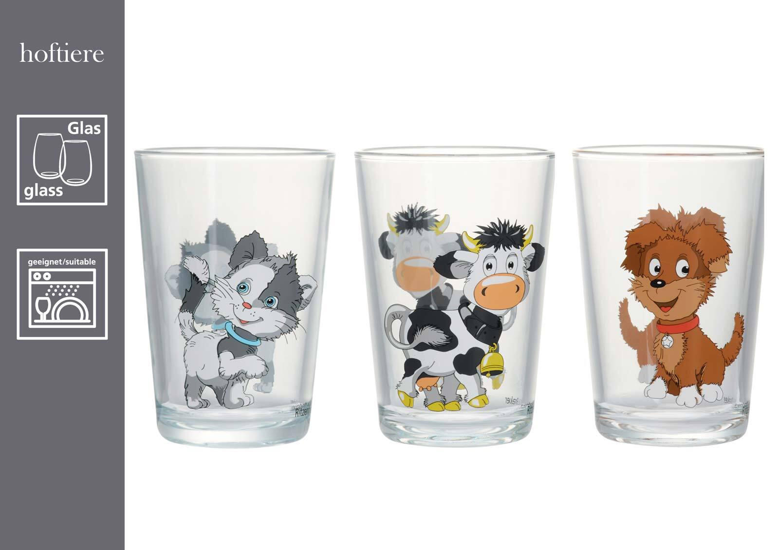 KINDERGLÄSER Hof- und Waldtiere bunt 205 ml 6er Set - Multicolor, Glas (0.205L) - Ritzenhoff Breker