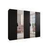 DREHTÜRENSCHRANK 202/250/52 5-türig - Schwarz, Holz/Metall (250/202/52cm) - Abiks Möbel
