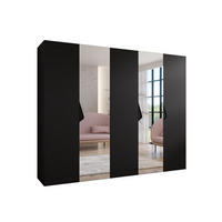 DREHTÜRENSCHRANK 202/250/52 5-türig - Schwarz, Holz/Metall (250/202/52cm) - Abiks Möbel