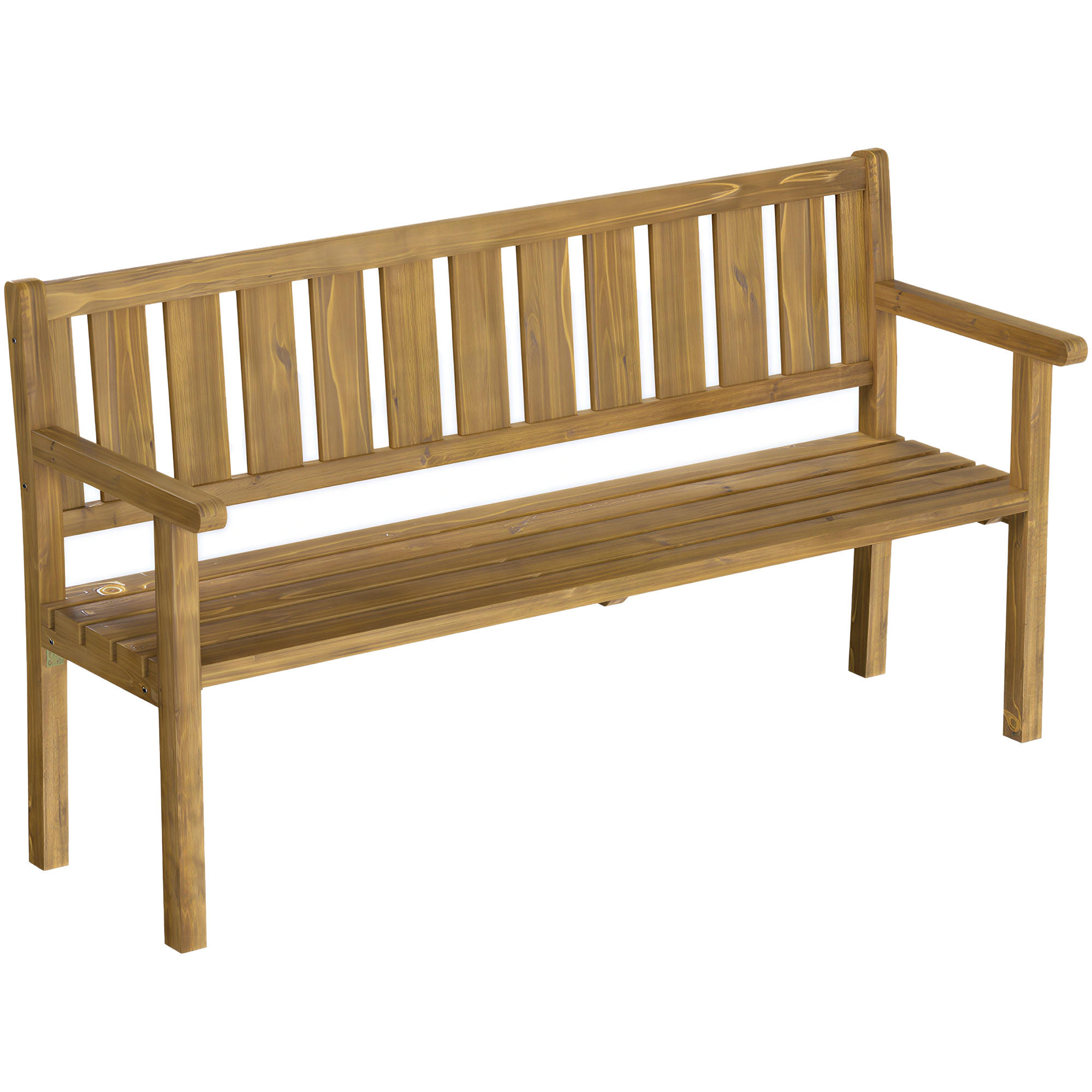 GARTENBANK Tannenholz Teak - Teakfarben, Holz (57/93/167cm) - Outsunny
