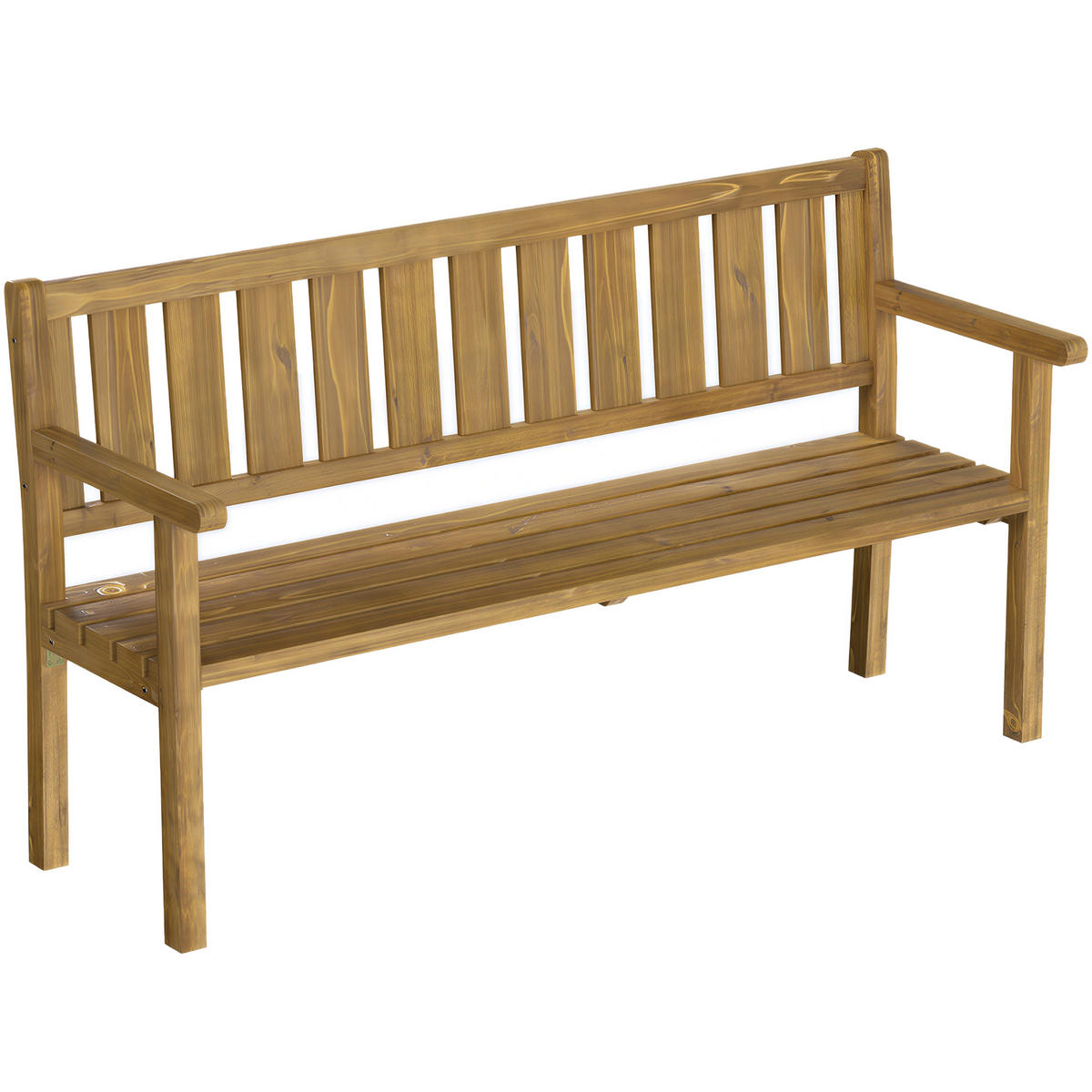 GARTENBANK Tannenholz Teak - Teakfarben, Holz (57/93/167cm) - Outsunny