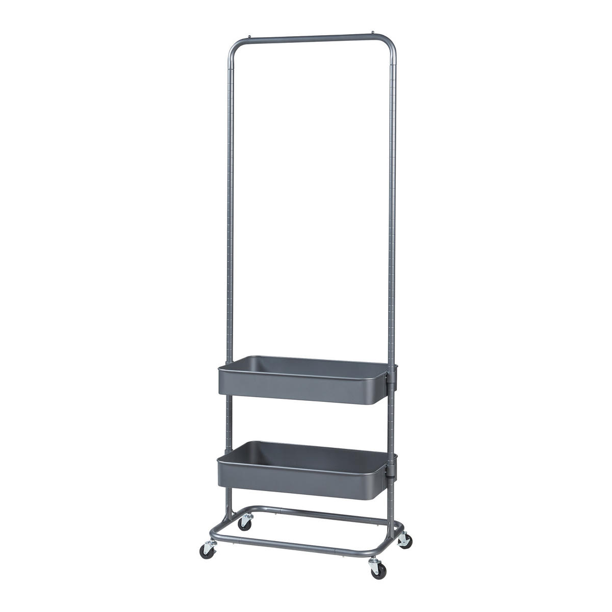GARDEROBENSTÄNDER Kumad - Dunkelgrau, Metall (58/174.5/36cm) - [en.casa]
